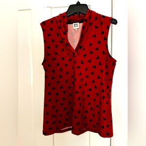 Patterned Sleeveless Blouse